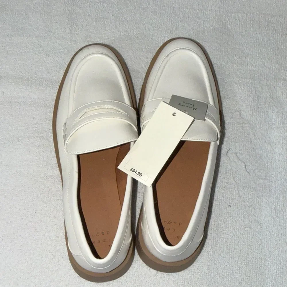 a new day Cream Loafers with Tan Soles